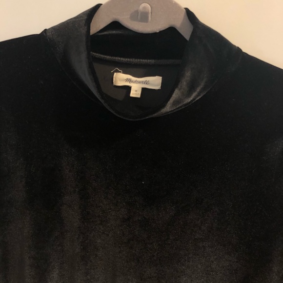Madewell Velvet mock neck black Dress size M - Picture 5 of 5